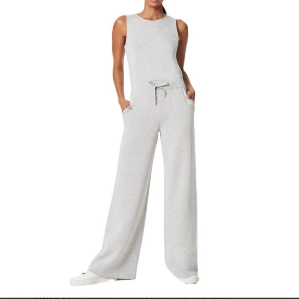 SPANX Gray Jumpsuit with Relaxed Wide-Leg Fit